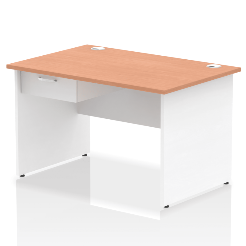 Impulse Panel End Straight Desk Frame With Single One Drawer Fixed Pedestal - Image 29