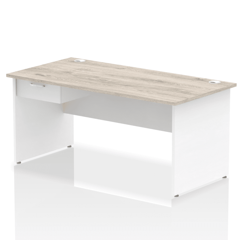 Impulse Panel End Straight Desk Frame With Single One Drawer Fixed Pedestal - Image 43