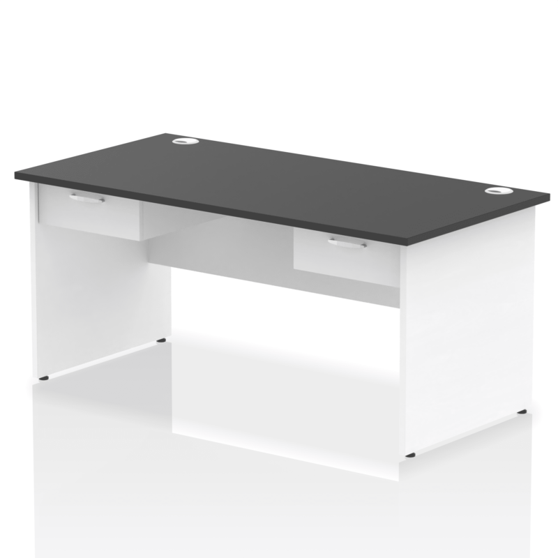 Impulse Panel End Straight Desk Frame With Two One Drawer Fixed Pedestals - Image 15