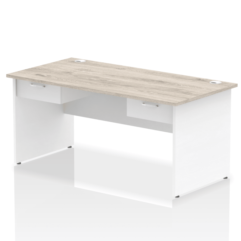 Impulse Panel End Straight Desk Frame With Two One Drawer Fixed Pedestals - Image 16