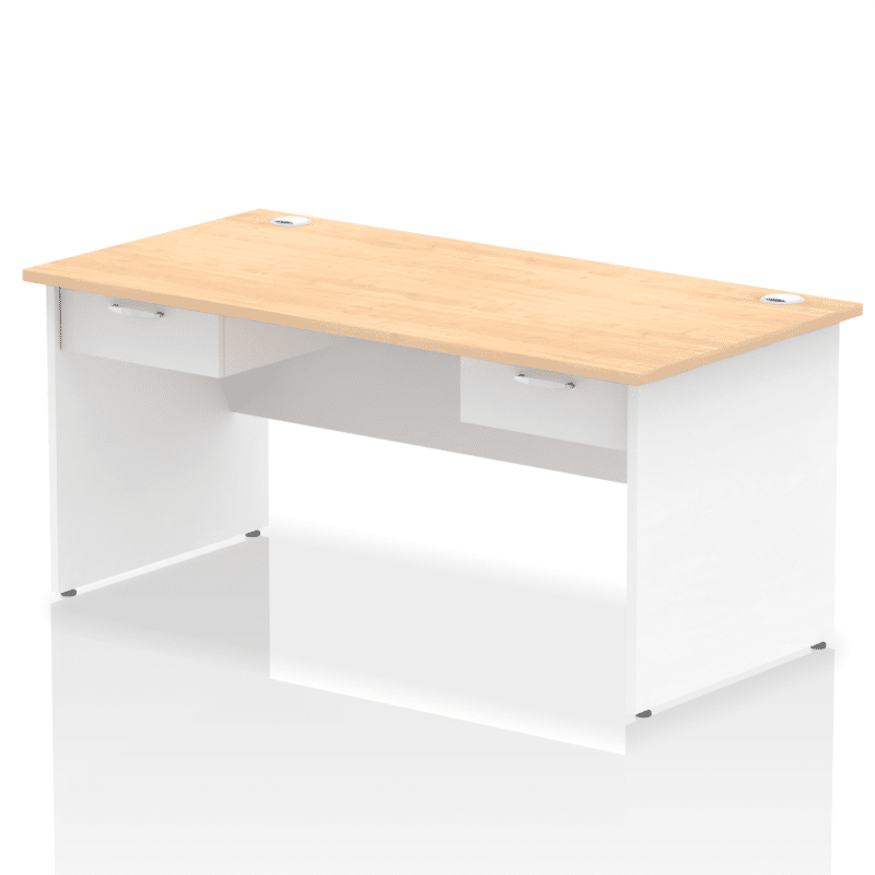 Impulse Panel End Straight Desk Frame With Two One Drawer Fixed Pedestals - Image 26