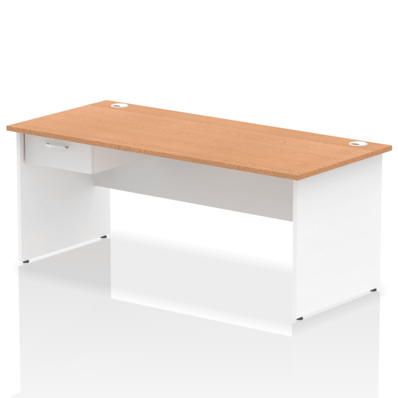 Impulse Panel End Straight Desk Frame With Single One Drawer Fixed Pedestal - Image 51