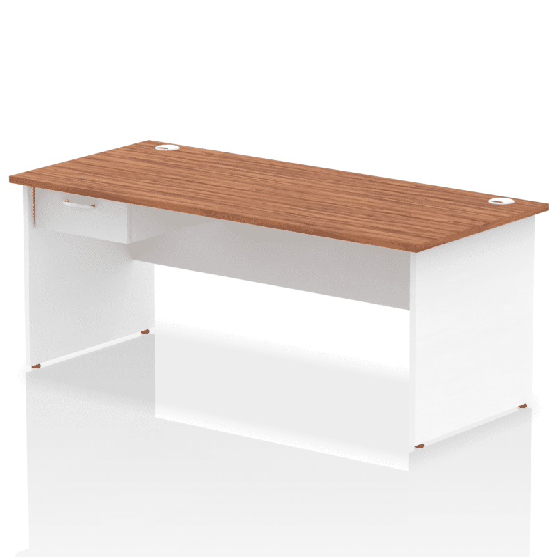 Impulse Panel End Straight Desk Frame With Single One Drawer Fixed Pedestal - Image 52