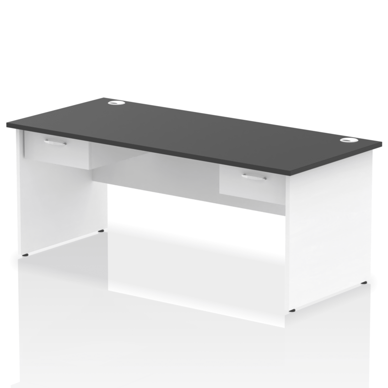 Impulse Panel End Straight Desk Frame With Two One Drawer Fixed Pedestals - Image 20