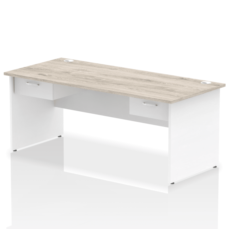 Impulse Panel End Straight Desk Frame With Two One Drawer Fixed Pedestals - Image 21