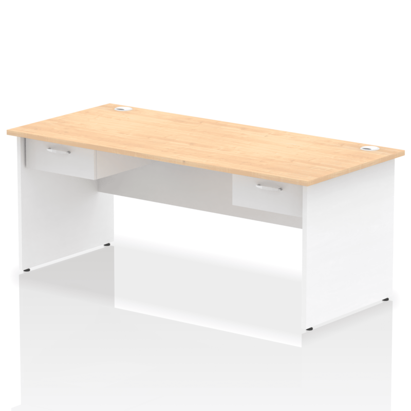 Impulse Panel End Straight Desk Frame With Two One Drawer Fixed Pedestals - Image 22