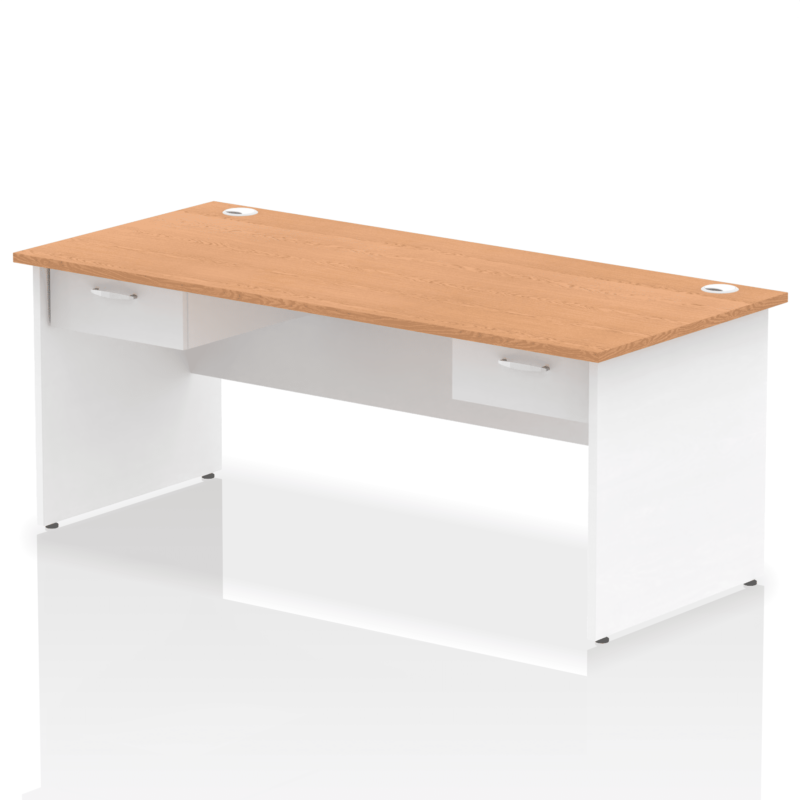 Impulse Panel End Straight Desk Frame With Two One Drawer Fixed Pedestals - Image 23