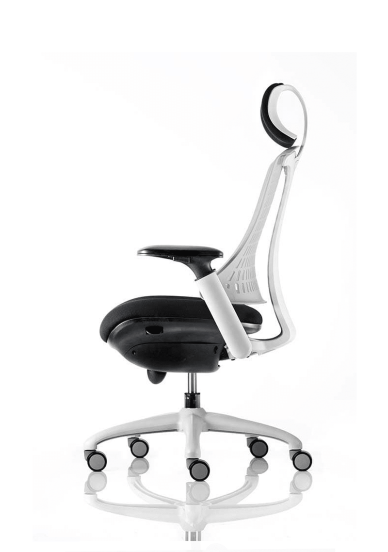 Flex Medium Back White Frame Task Operator Office Chair with Arms - Image 4