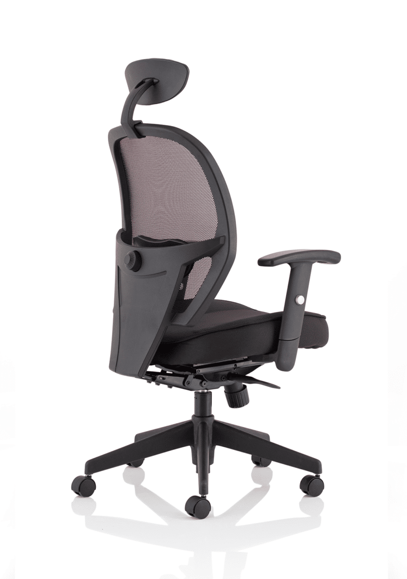 Denver High Mesh Back Black Task Operator Office Chair with Arms - Image 7