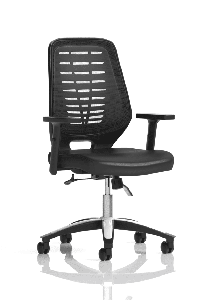 Relay Medium Mesh Back Task Operator Office Chair with Arms - Image 37
