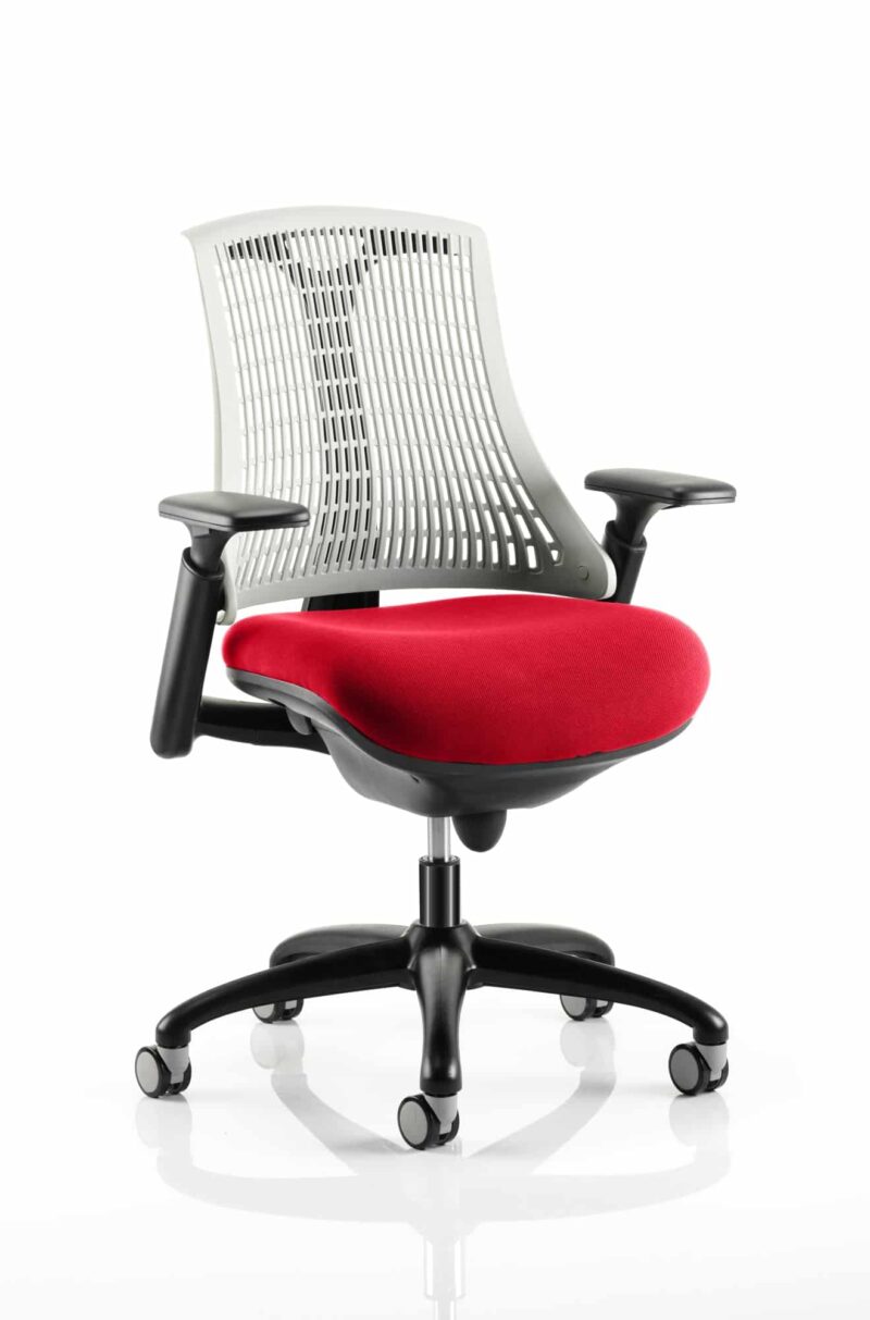 Flex Medium Back Black Frame Task Operator Office Chair with Arms - Image 25