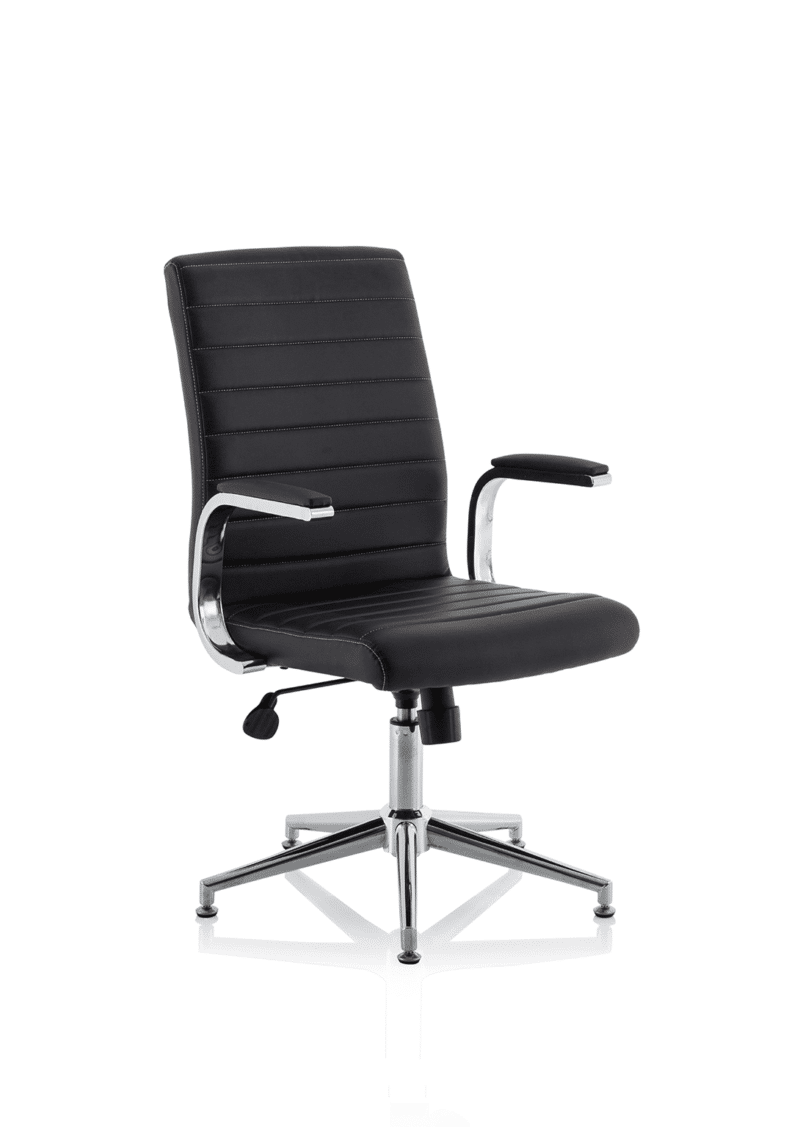 Ezra Medium Back Leather Executive Office Chair with Arms - Image 32