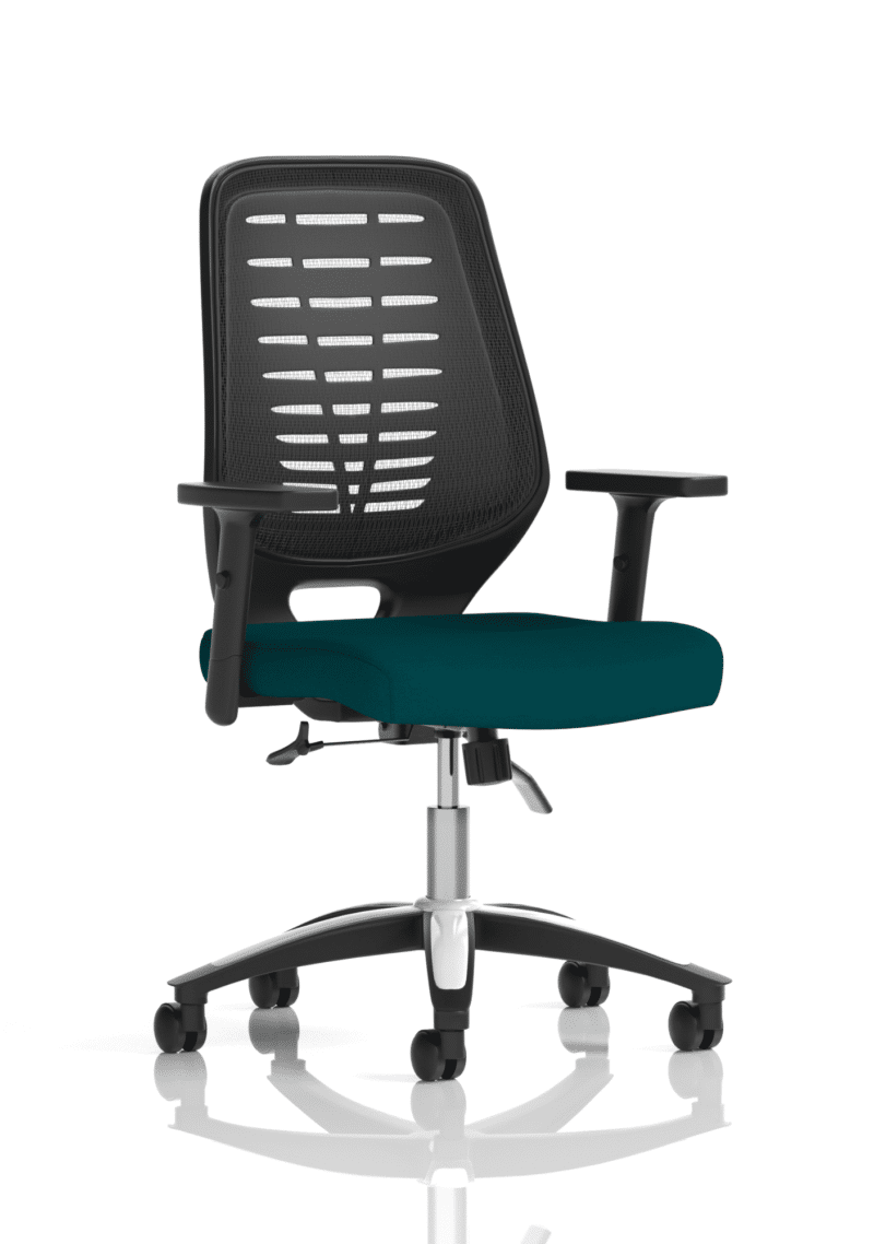 Relay Medium Mesh Back Task Operator Office Chair with Arms - Image 45