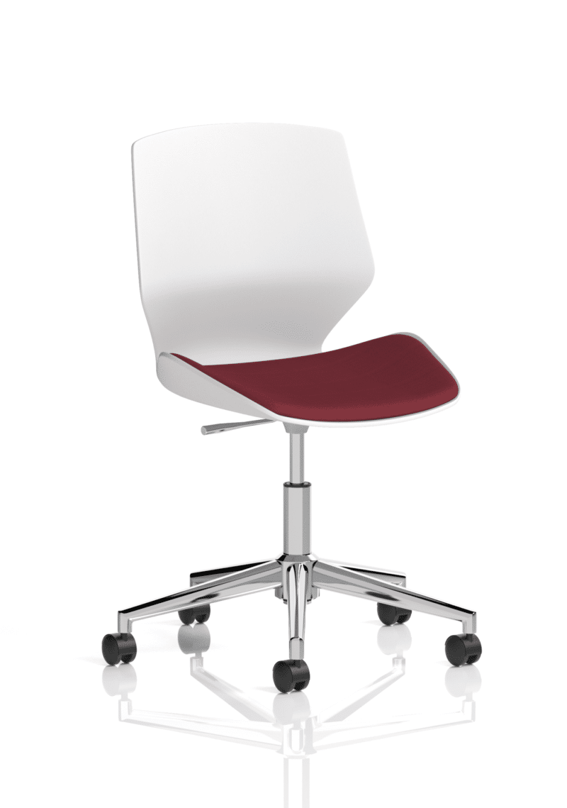 Florence 5 Star Base White Frame Fabric Visitor Chair - Image 10