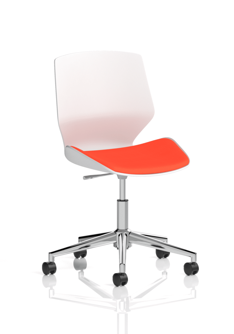 Florence 5 Star Base White Frame Fabric Visitor Chair - Image 15