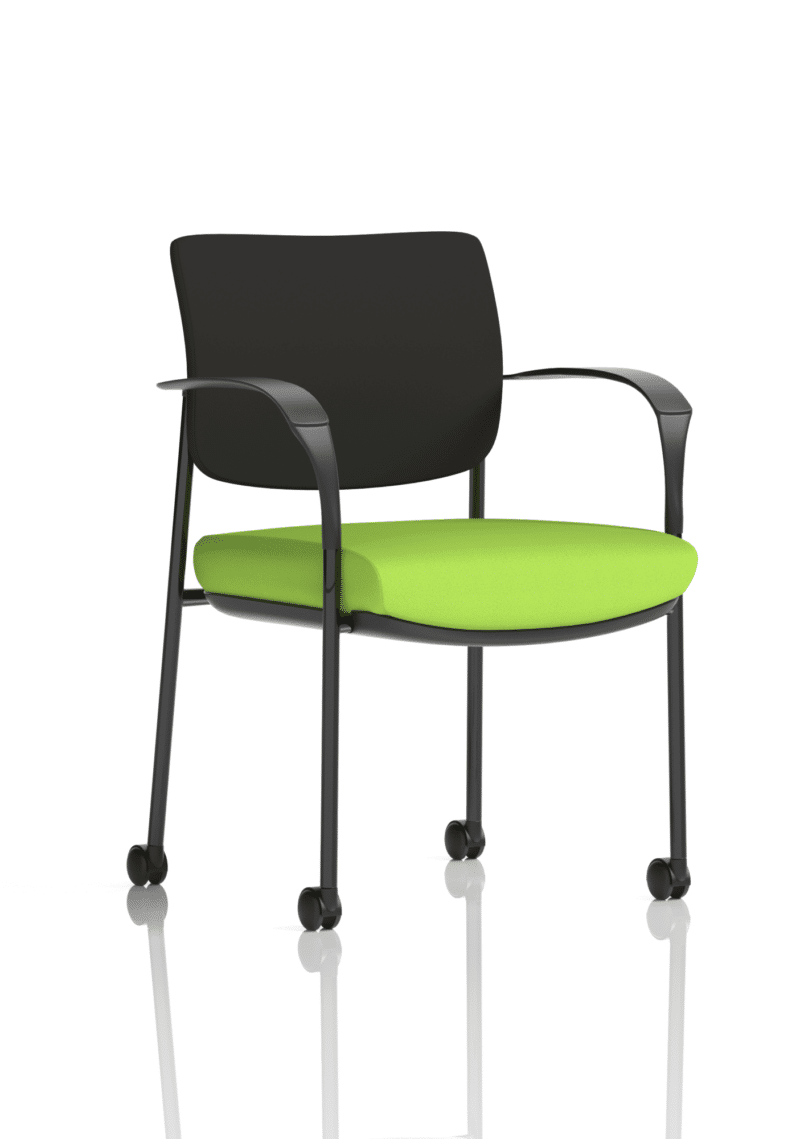 Brunswick Deluxe Medium Back Stacking Visitor Office Chair with Arms with Castors Bespoke - Image 4