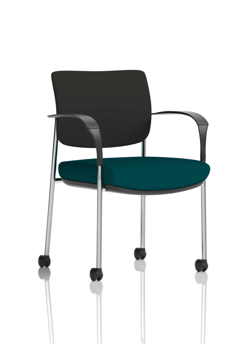 Brunswick Deluxe Medium Back Stacking Visitor Office Chair with Arms with Castors Bespoke - Image 11