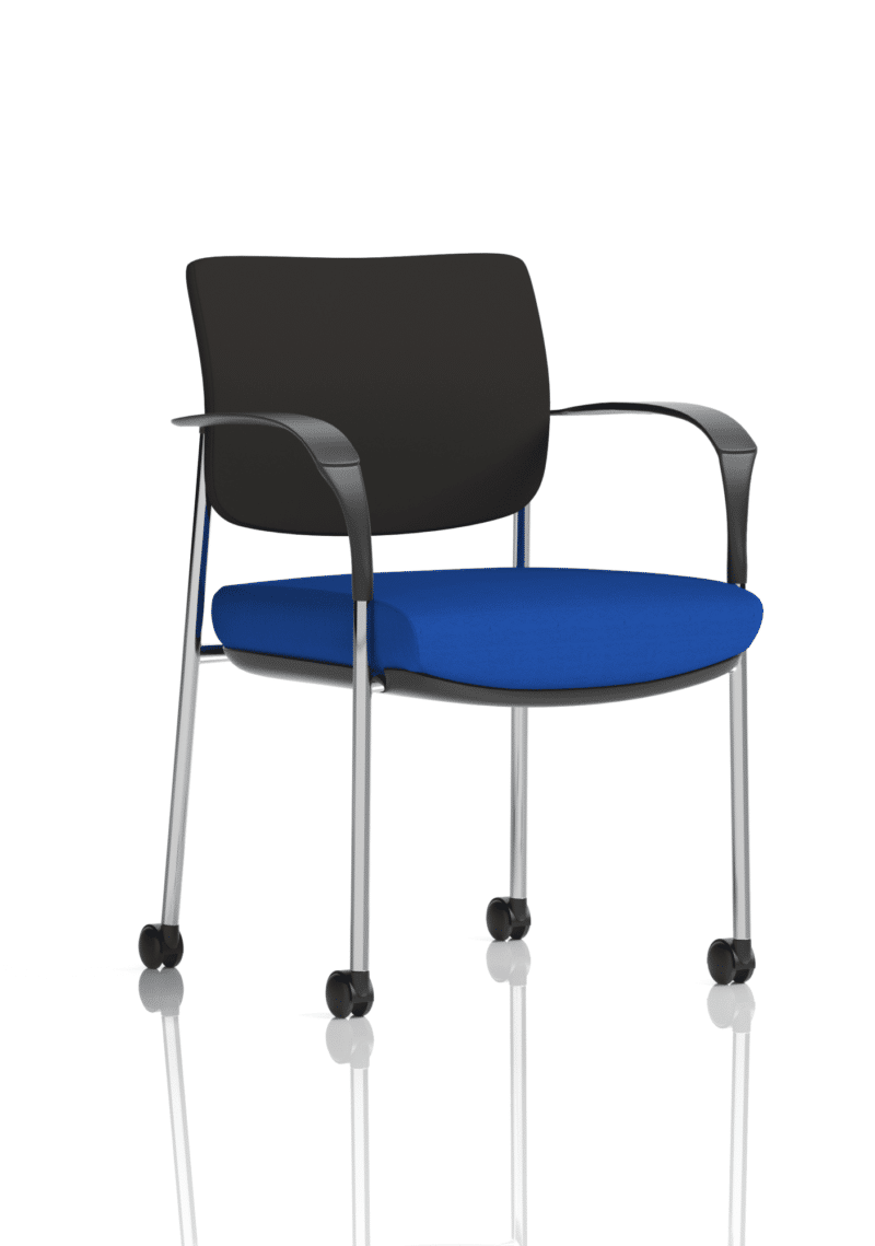 Brunswick Deluxe Medium Back Stacking Visitor Office Chair with Arms with Castors Bespoke - Image 14