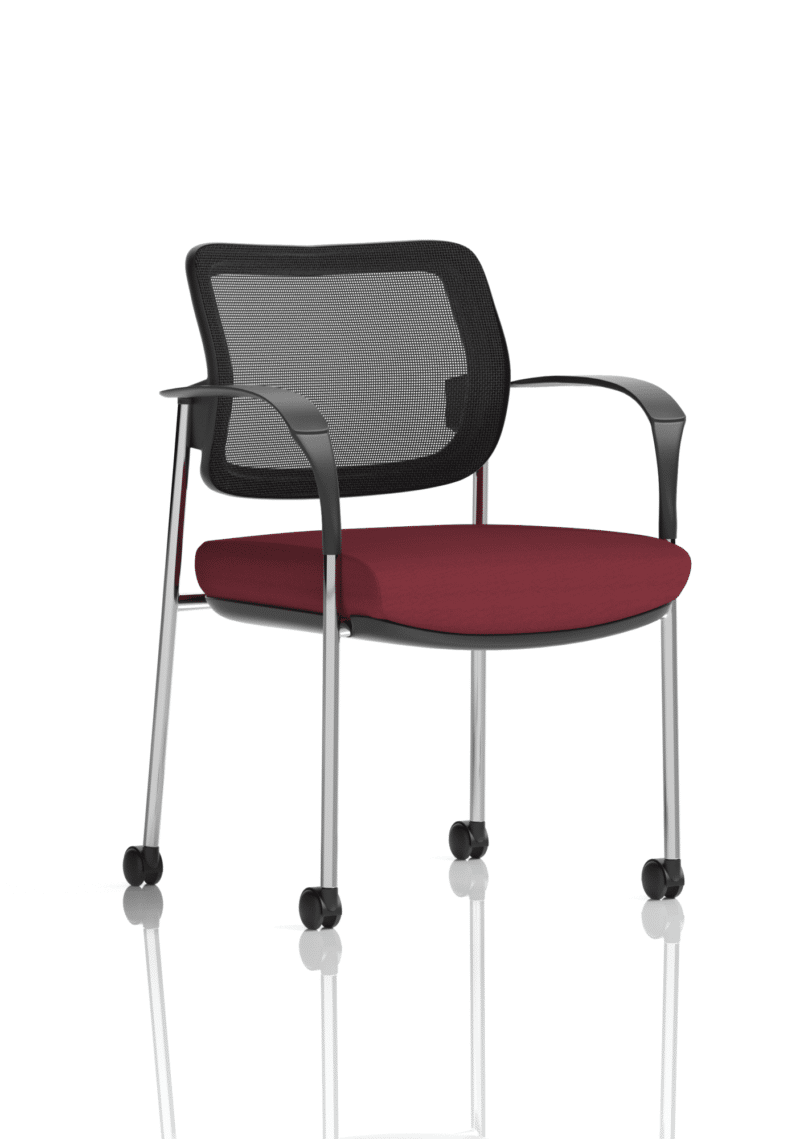 Brunswick Deluxe Medium Back Stacking Visitor Office Chair with Arms with Castors Bespoke - Image 42