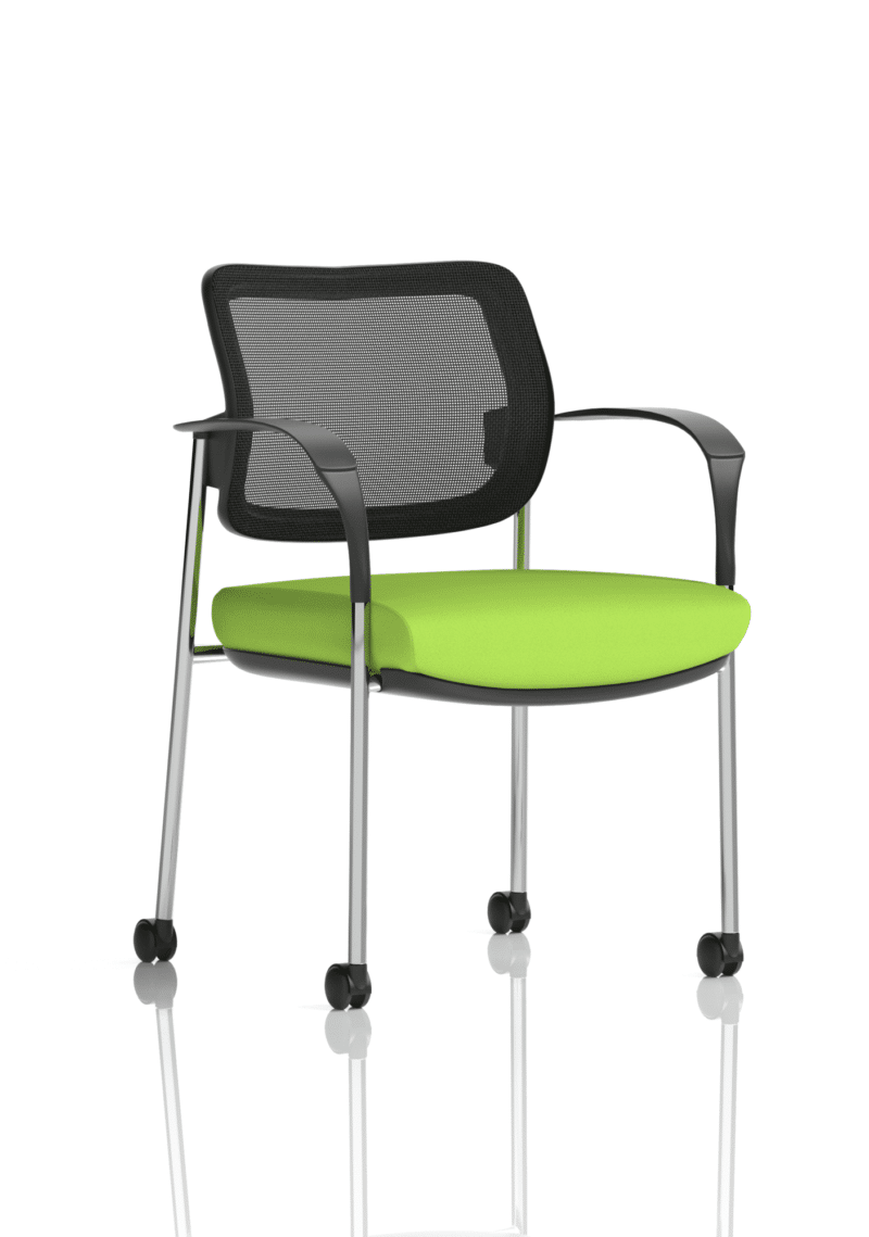 Brunswick Deluxe Medium Back Stacking Visitor Office Chair with Arms with Castors Bespoke - Image 44