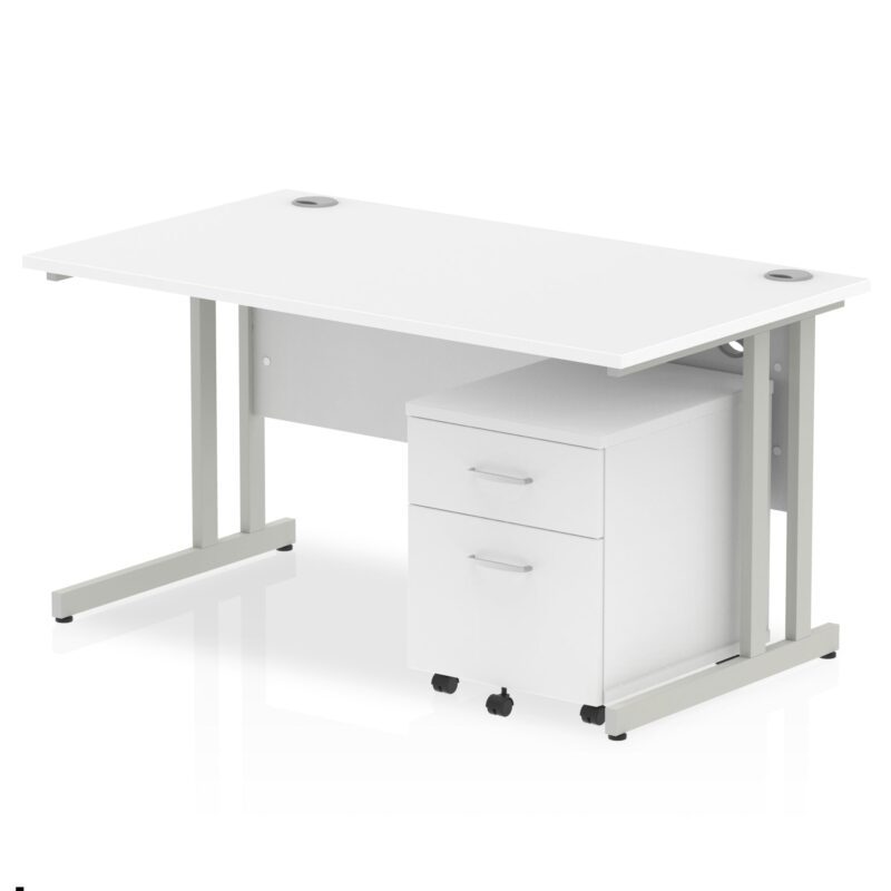 Impulse 1400mm Cantilever Straight Desk With Mobile Pedestal - Image 15