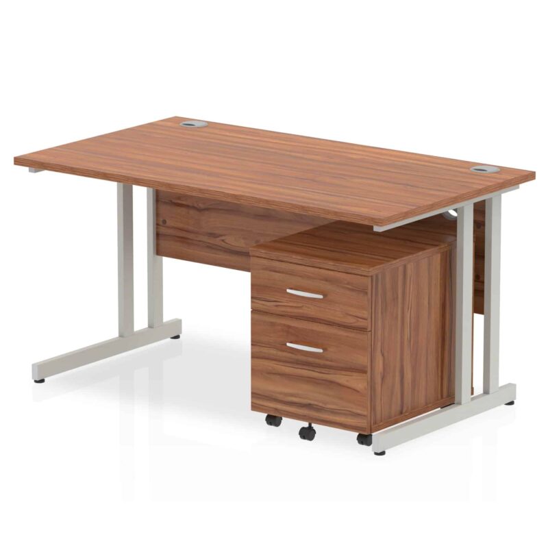 Impulse 1400mm Cantilever Straight Desk With Mobile Pedestal - Image 12