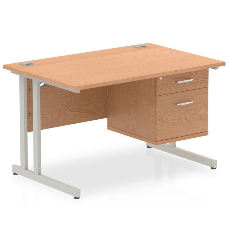 OE - Impulse 1200mm Cantilever Straight Desk With Single Fixed Pedestal - Image 21