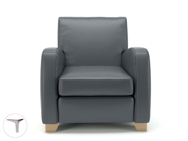 Wynne 81cm Wide Armchair in Cristina Marrone Ultima Faux Leather - Image 3