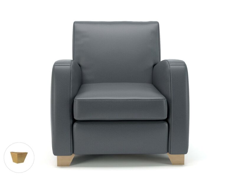 Wynne 81cm Wide Armchair in Cristina Marrone Ultima Faux Leather - Image 11