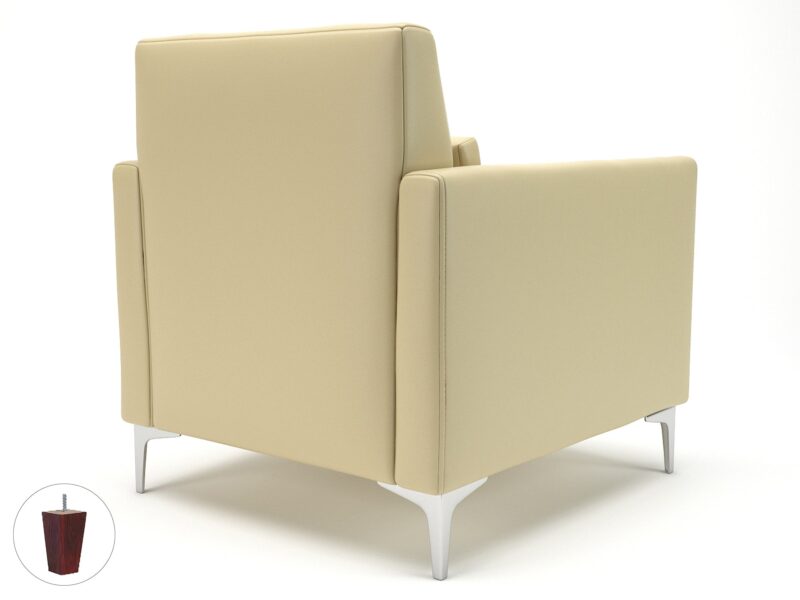 Roselle 90cm Wide Armchair in Cristina Marrone Ultima Faux Leather - Image 45