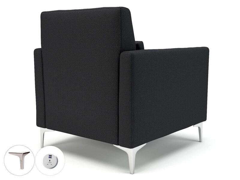 Roselle 90cm Wide Armchair in Warwick Dolly Fabric with Socket - Image 15