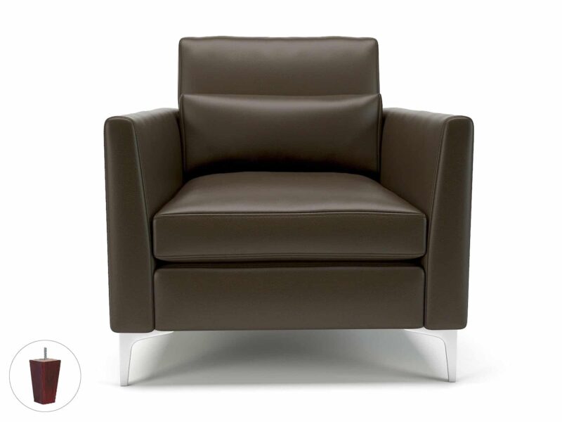 Roselle 90cm Wide Armchair in Cristina Marrone Ultima Faux Leather - Image 56