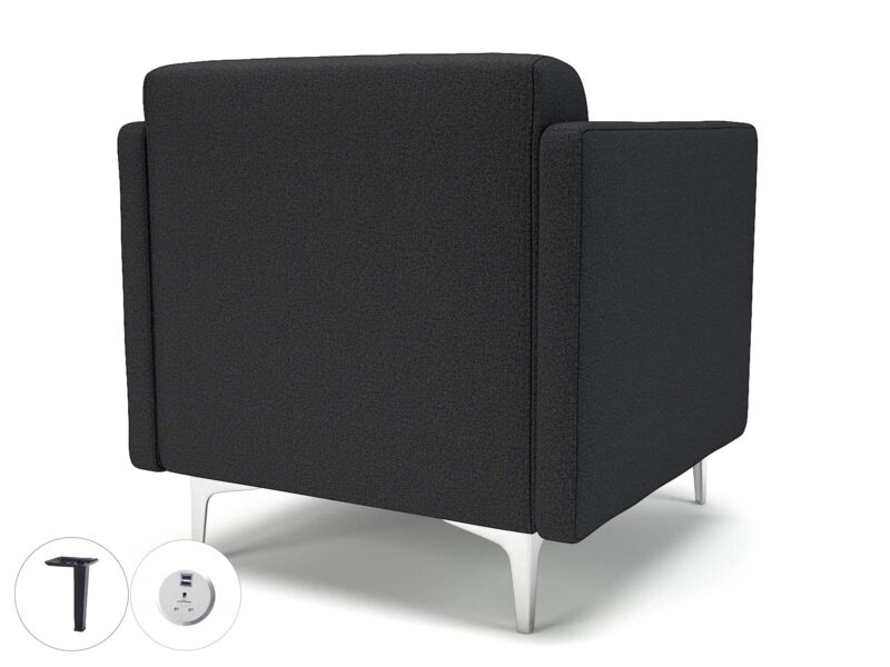 Napa Slim Arm 75cm Wide Armchair in Warwick Dolly Fabric with Socket - Image 18