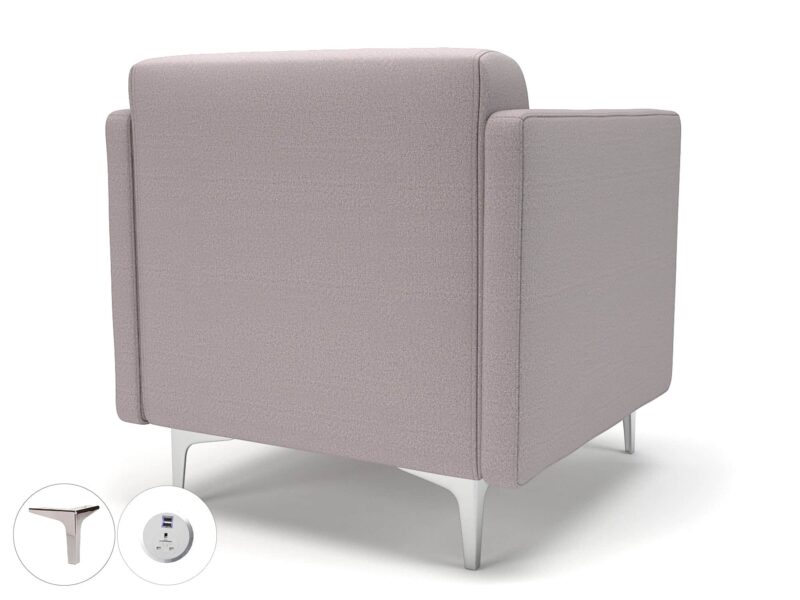 Napa Slim Arm 75cm Wide Armchair in Warwick Dolly Fabric with Socket - Image 39