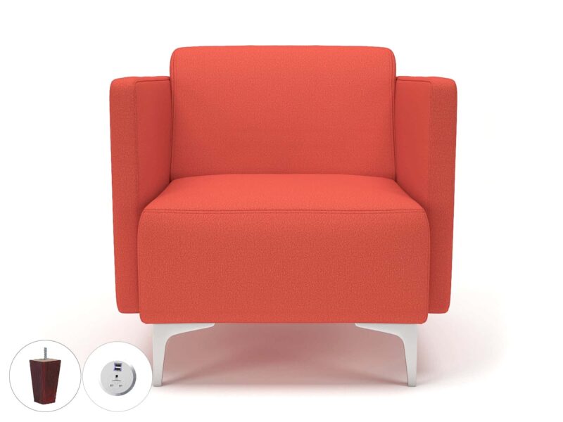 Napa Slim Arm 75cm Wide Armchair in Warwick Dolly Fabric with Socket - Image 56