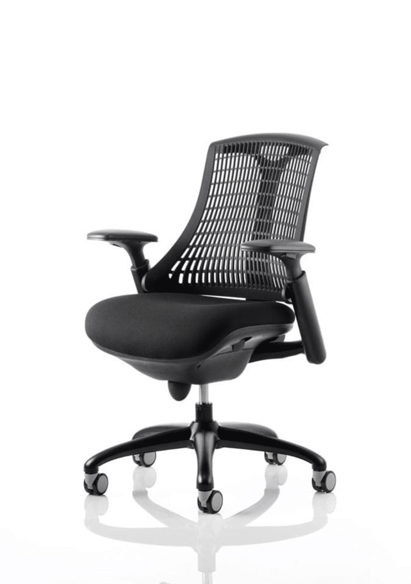 Flex Medium Back Black Frame Task Operator Office Chair with Arms - Image 2