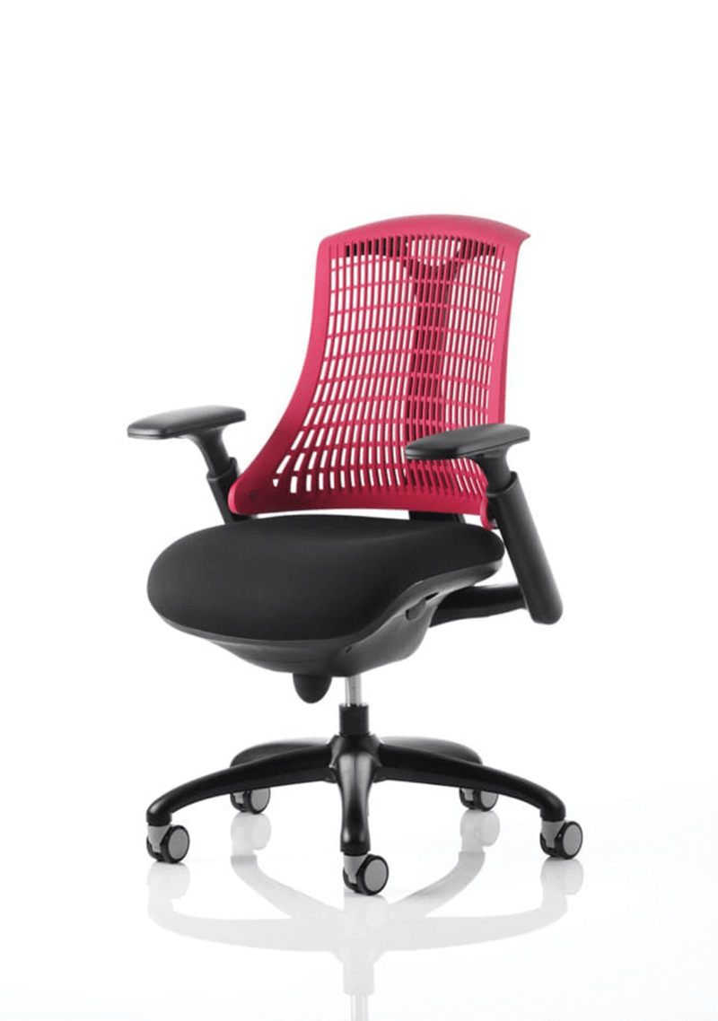 Flex Medium Back Black Frame Task Operator Office Chair with Arms - Image 9
