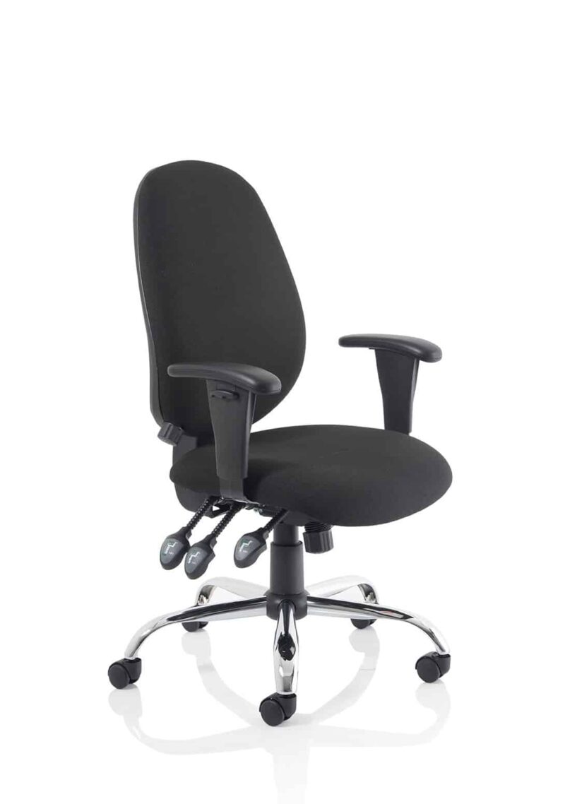 Lisbon Medium Back Task Operator Office Chair with Height Adjustable Arms - Image 2