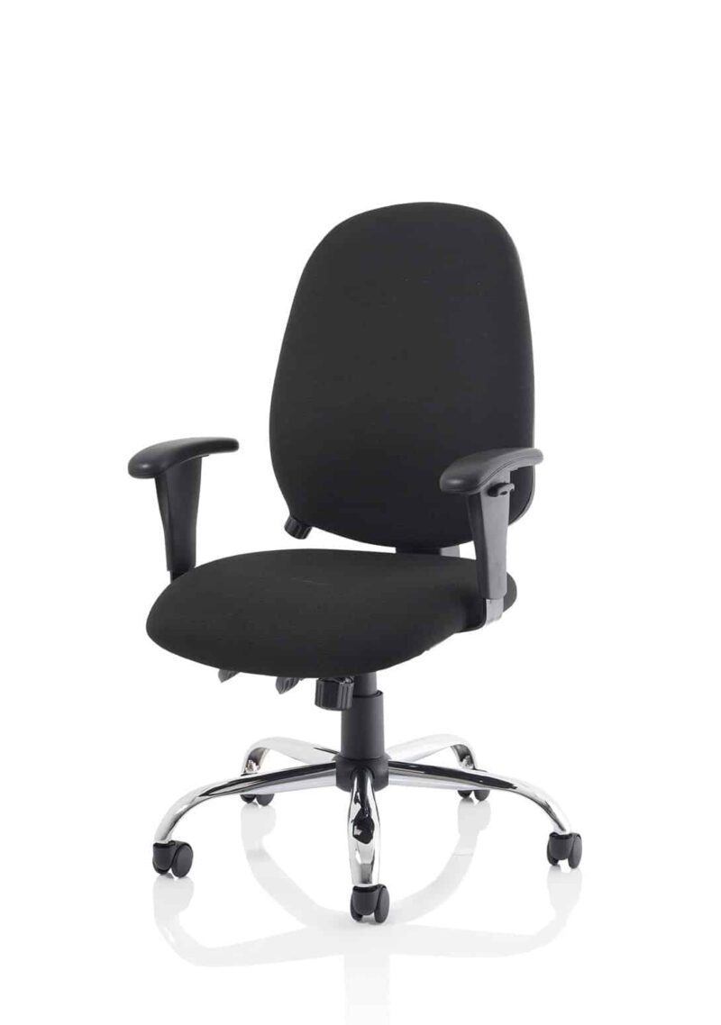 Lisbon Medium Back Task Operator Office Chair with Height Adjustable Arms - Image 4