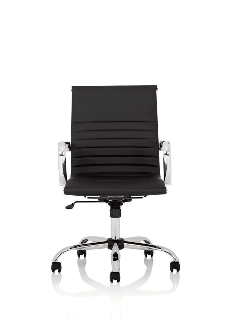 Nola Black Leather Executive Office Chair with Arms - Image 2