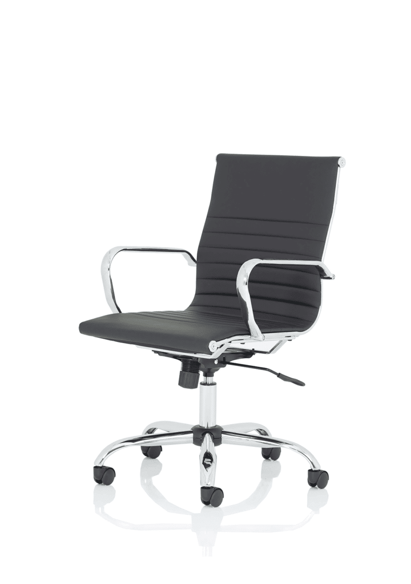 Nola Black Leather Executive Office Chair with Arms - Image 3