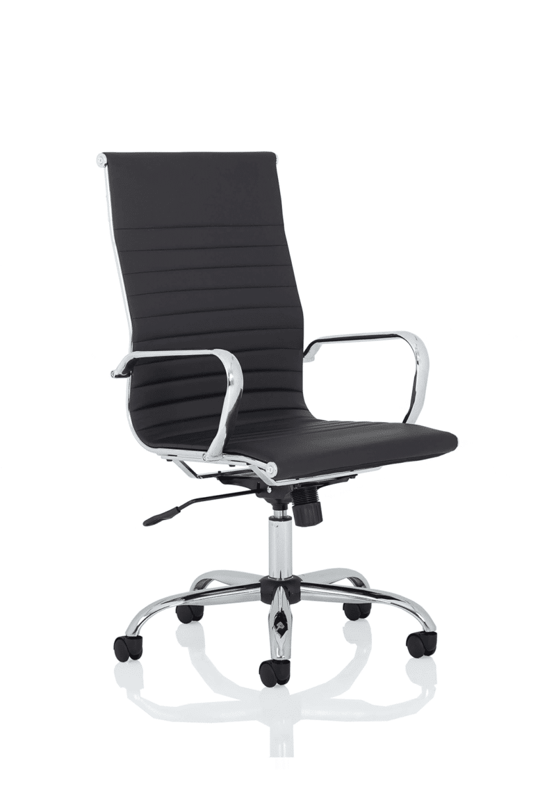 Nola Black Leather Executive Office Chair with Arms - Image 17