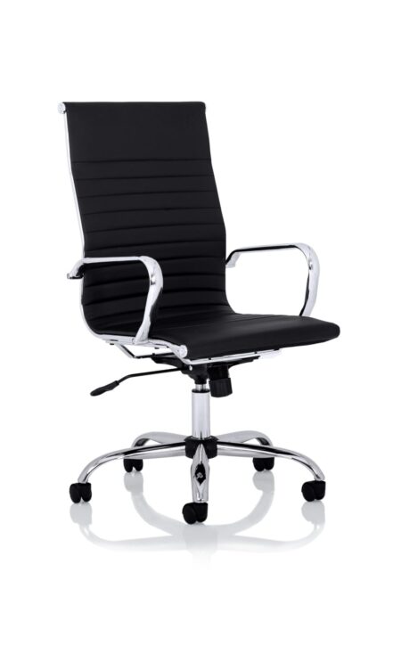 OE - Nola Black Leather Executive Office Chair with Arms