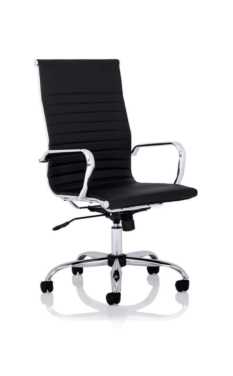 OE - Nola Black Leather Executive Office Chair with Arms