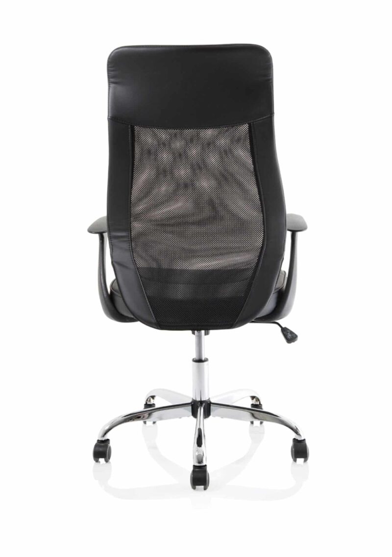 Baye High Mesh Back Task Operator Black Leather Office Chair with Arms - Image 6