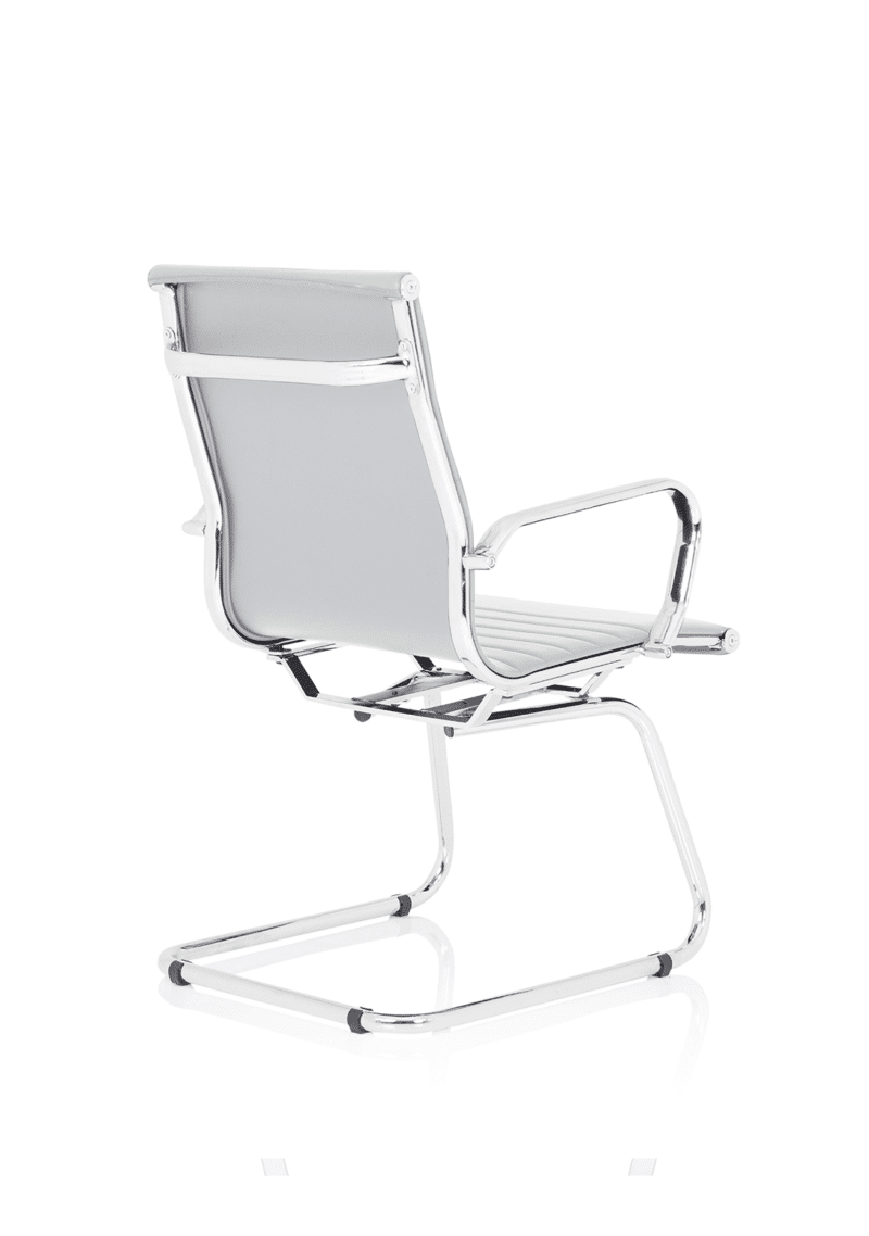 Nola Black Leather Cantilever Visitor Chair with Arms - Image 13
