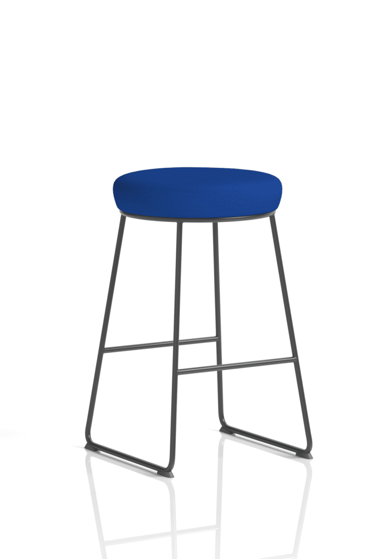 Turin Black Frame Fabric Seat Stool Chair - Image 5