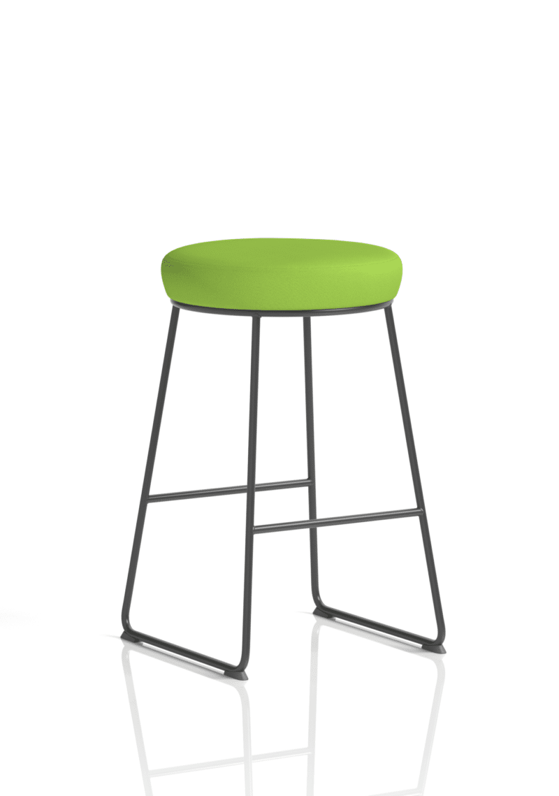 Turin Black Frame Fabric Seat Stool Chair - Image 8