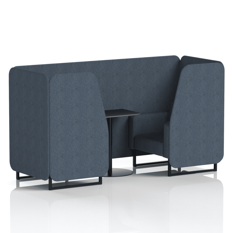 Brixworth Booth With Black Legs And Black Table In Single Tone - Image 4