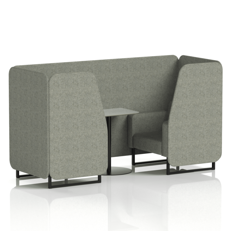 Brixworth Booth With Black Legs And Grey Table In Single Tone - Image 6